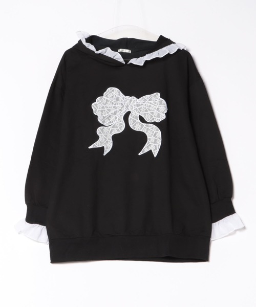 apres jour（アプレジュール）の「レースリボンスウェット【ZOZOTOWN限定アイテム】（パーカー・レディース・グレー/ブラック・フリー/X-LARGE）」の9枚目の写真