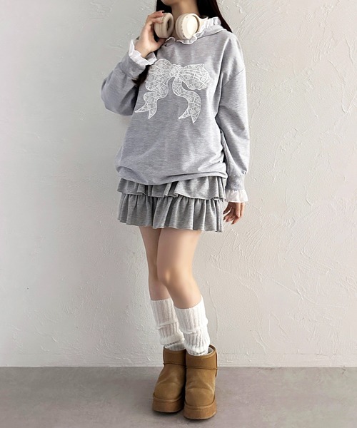 apres jour（アプレジュール）の「レースリボンスウェット【ZOZOTOWN限定アイテム】（パーカー・レディース・グレー/ブラック・フリー/X-LARGE）」の13枚目の写真