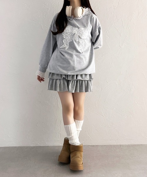 apres jour（アプレジュール）の「レースリボンスウェット【ZOZOTOWN限定アイテム】（パーカー・レディース・グレー/ブラック・フリー/X-LARGE）」の14枚目の写真