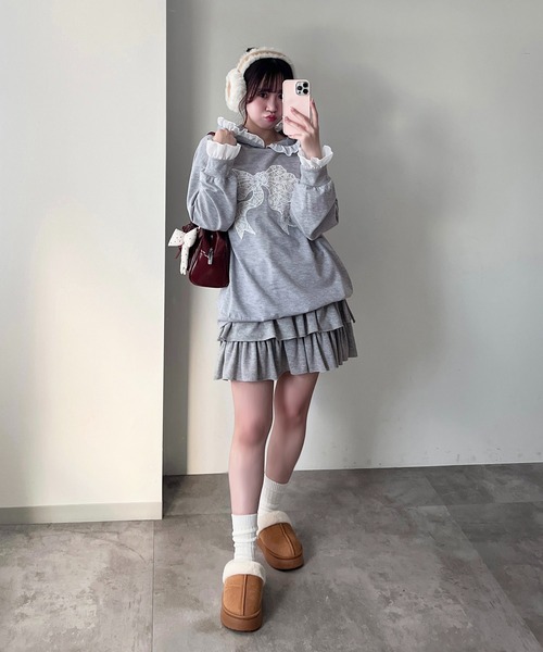 apres jour（アプレジュール）の「レースリボンスウェット【ZOZOTOWN限定アイテム】（パーカー・レディース・グレー/ブラック・フリー/X-LARGE）」の17枚目の写真