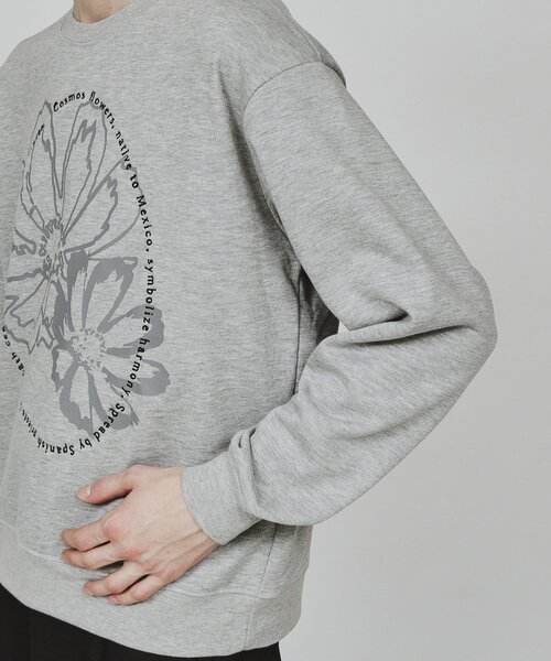 tk.TAKEO KIKUCHI（ティーケータケオキクチ）の「裏毛フラワースウェット（Tシャツ/カットソー・メンズ・チャコールグレー/ベージュ/グレー系4・02/03/04）」の9枚目の写真