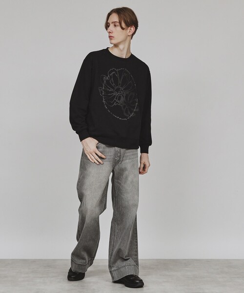 tk.TAKEO KIKUCHI（ティーケータケオキクチ）の「裏毛フラワースウェット（Tシャツ/カットソー・メンズ・チャコールグレー/ベージュ/グレー系4・02/03/04）」の12枚目の写真