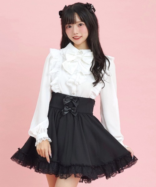 Secret Honey（シークレットハニー）の「ホースヘアスカパン（スカート・レディース・ブラック/ワインレッド・MEDIUM）」の2枚目の写真