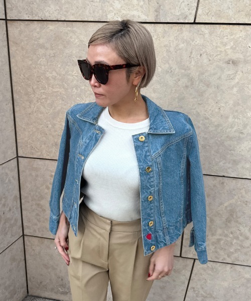 JENNEハート刺繍デニムジャケット（その他アウター）｜JENNE（ジェンヌ