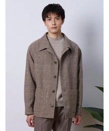 Perfect Suit FActory（パーフェクトスーツファクトリー）の「エコ素材　大柄チェック　ショートコート　ブラウン/ベージュ（その他アウター）」