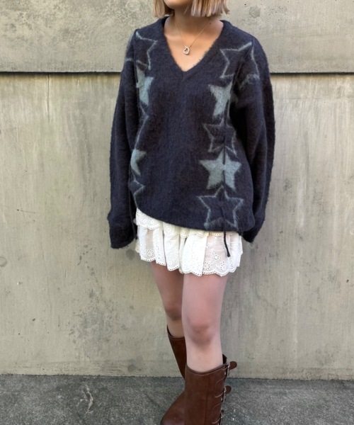 セール】String star argyle knit（ニット/セーター）｜shesame