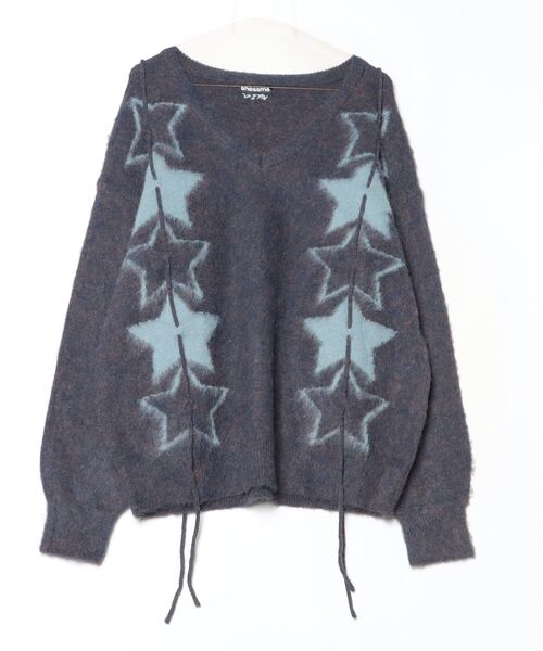 ニット・セーター Snake Argyle Wool Knit (2color) JIGGYS SHOP セーター ニット モヘアタッチアーガイルジャガード