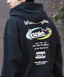 【Mark Gonzales/マーク ゴンザレス】裏起毛 アートワークデザイン オーバーサイズ プルオーバーパーカー