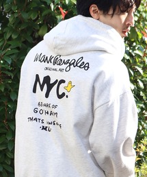 【Mark Gonzales/マーク ゴンザレス】裏起毛 アートワークデザイン オーバーサイズ プルオーバーパーカー