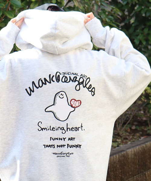 Mark Gonzales（マーク・ゴンザレス）の「【Mark Gonzales/マーク ゴンザレス】裏起毛 アートワークデザイン オーバーサイズ プルオーバーパーカー（パーカー・メンズ・ホワイト系1/ホワイト系2/ホワイト系3/ホワイト系4/ホワイト系5/ブラック系1/ブラック系2/ブラック系3/ブラック系4/ブラック系5/グレー系1/グレー系2/グレー系3/グレー系4/グレー系5・M/L/XL）」の12枚目の写真