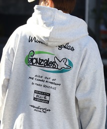 【Mark Gonzales/マーク ゴンザレス】裏起毛 アートワークデザイン オーバーサイズ プルオーバーパーカー