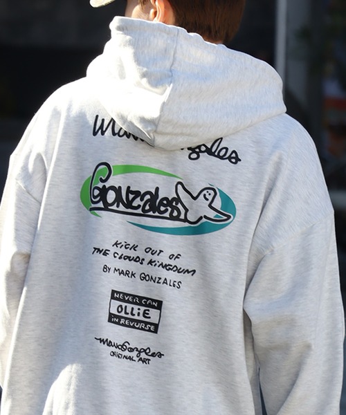 Mark Gonzales（マーク・ゴンザレス）の「【Mark Gonzales/マーク ゴンザレス】裏起毛 アートワークデザイン オーバーサイズ プルオーバーパーカー（パーカー・メンズ・ホワイト系1/ホワイト系2/ホワイト系3/ホワイト系4/ホワイト系5/ブラック系1/ブラック系2/ブラック系3/ブラック系4/ブラック系5/グレー系1/グレー系2/グレー系3/グレー系4/グレー系5・M/L/XL）」の14枚目の写真