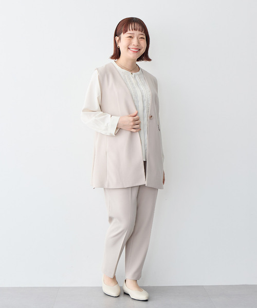 anyfee(エニフィー)の「【anyfee】テーパードパンツ/セレモニー オケージョン オフィス(上下別売り)(スーツパンツ・レディース・ブラック/グレー/ベージュ/ネイビー・LL/3L/4L/5L)」の17枚目の写真
