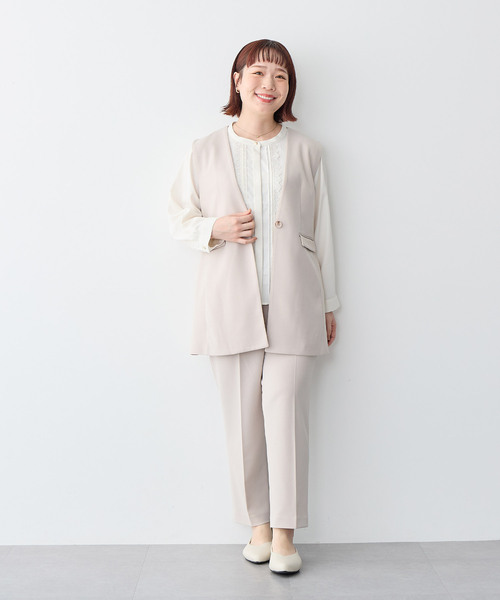 anyfee(エニフィー)の「【anyfee】テーパードパンツ/セレモニー オケージョン オフィス(上下別売り)(スーツパンツ・レディース・ブラック/グレー/ベージュ/ネイビー・LL/3L/4L/5L)」の20枚目の写真