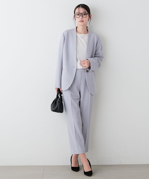 anyfee(エニフィー)の「【anyfee】テーパードパンツ/セレモニー オケージョン オフィス(上下別売り)(スーツパンツ・レディース・ブラック/グレー/ベージュ/ネイビー・LL/3L/4L/5L)」の1枚目の写真