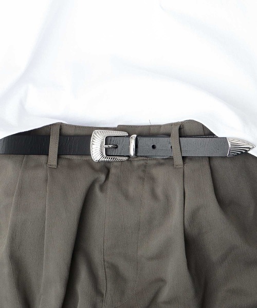 Lee（リー）の「本革 レザー ウエスタンベルト ナロー 25mm（ベルト・メンズ・ブラック/ダークブラウン・FREE）」の11枚目の写真