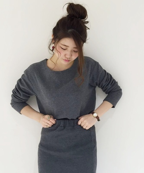 Kastane（カスタネ）の「テレコPO（Tシャツ/カットソー・レディース・オフホワイト/グレー/ネイビー/キャメル・FREE）」の2枚目の写真