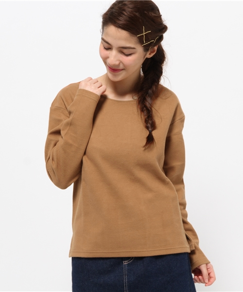 Kastane（カスタネ）の「テレコPO（Tシャツ/カットソー・レディース・オフホワイト/グレー/ネイビー/キャメル・FREE）」の12枚目の写真