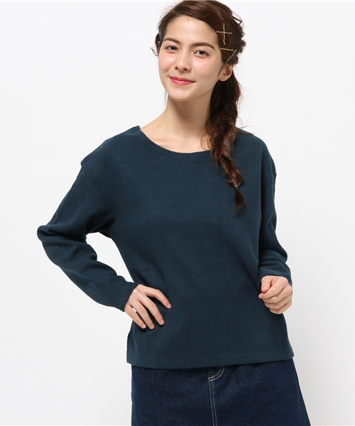 Kastane（カスタネ）の「テレコPO（Tシャツ/カットソー・レディース・オフホワイト/グレー/ネイビー/キャメル・FREE）」の3枚目の写真