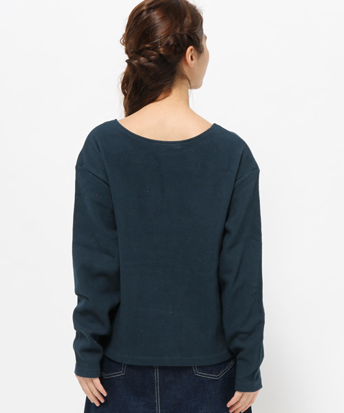 Kastane（カスタネ）の「テレコPO（Tシャツ/カットソー・レディース・オフホワイト/グレー/ネイビー/キャメル・FREE）」の7枚目の写真