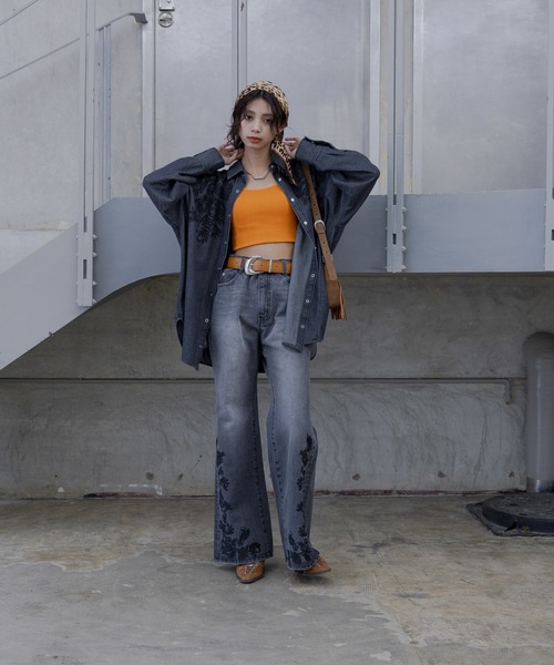 PAGEBOY（ページボーイ）の「シシュウデニムシャツ（シャツ/ブラウス