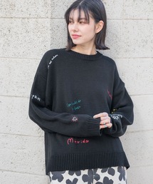 niko and... | モチーフ&レタリングニットプルオーバー(ニット/セーター)