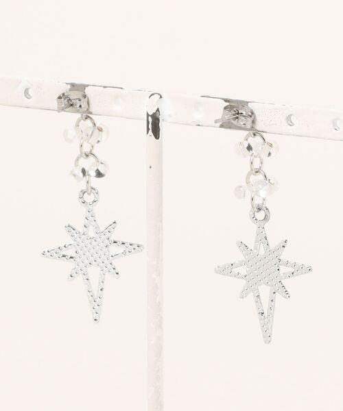VIBGYOR(ヴィブジョー)の「【YM】ビジュー×星 ビーズ サージカルステンレスピアス(MA)(ピアス(両耳用)・レディース・シルバー/ゴールド・FREE)」の3枚目の写真
