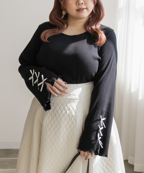 リボン使いフレア袖プルオーバー（Tシャツ/カットソー）｜CLETTE（クレット） 5,170円