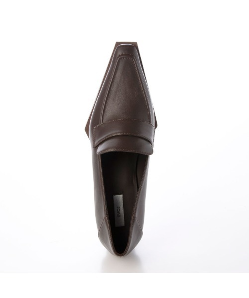 セール】【クッション入り】6cmヒールスクエアローファー BY23834