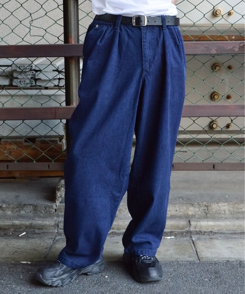 MODISH GAZE(モディシュガゼ)の「【MODISH GAZE】ワイドデニムパンツ(デニムパンツ・メンズ・ネイビー・LARGE/MEDIUM)」の2枚目の写真