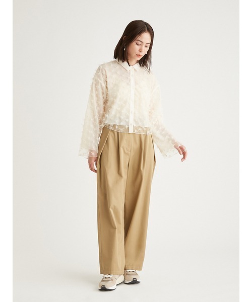 emmi（エミ）の「フラワーチュールブラウス（シャツ/ブラウス・レディース・アイボリー/ミント・FREE）」の6枚目の写真