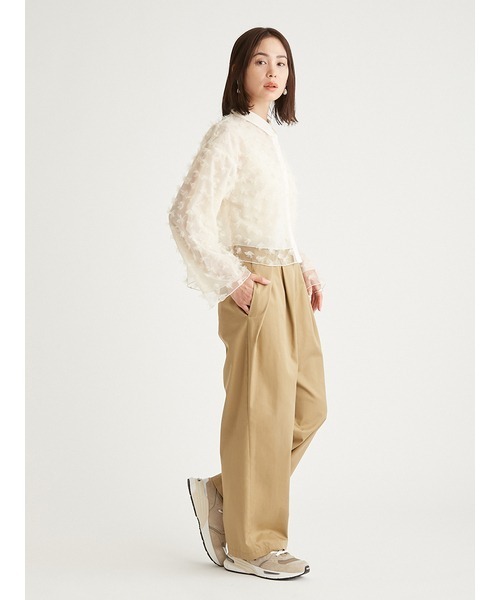 emmi（エミ）の「フラワーチュールブラウス（シャツ/ブラウス・レディース・アイボリー/ミント・FREE）」の7枚目の写真