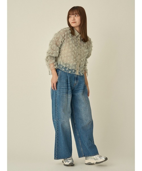 emmi（エミ）の「フラワーチュールブラウス（シャツ/ブラウス・レディース・アイボリー/ミント・FREE）」の9枚目の写真