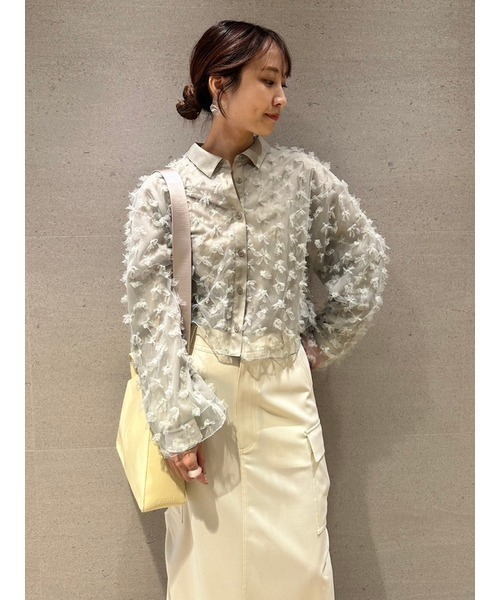 emmi（エミ）の「フラワーチュールブラウス（シャツ/ブラウス・レディース・アイボリー/ミント・FREE）」の12枚目の写真