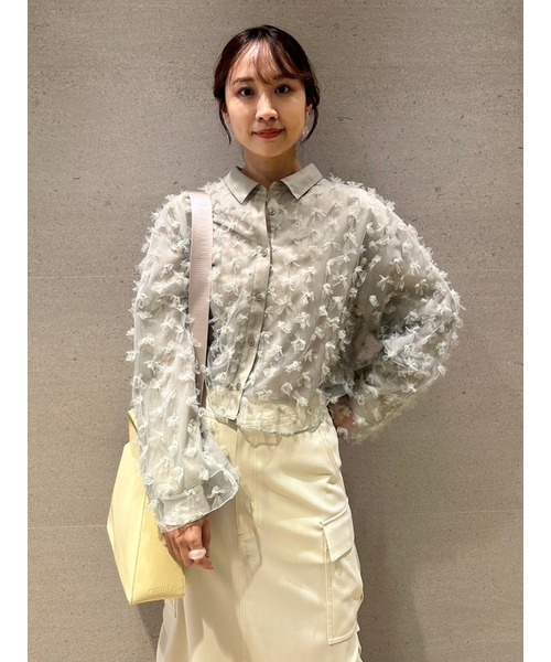 emmi（エミ）の「フラワーチュールブラウス（シャツ/ブラウス・レディース・アイボリー/ミント・FREE）」の13枚目の写真