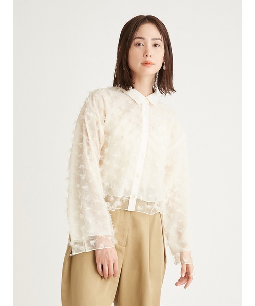emmi（エミ）の「フラワーチュールブラウス（シャツ/ブラウス・レディース・アイボリー/ミント・FREE）」の19枚目の写真