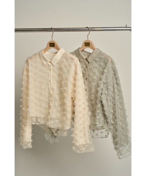emmi（エミ）の「フラワーチュールブラウス（シャツ/ブラウス・レディース・アイボリー/ミント・FREE）」の18枚目の写真