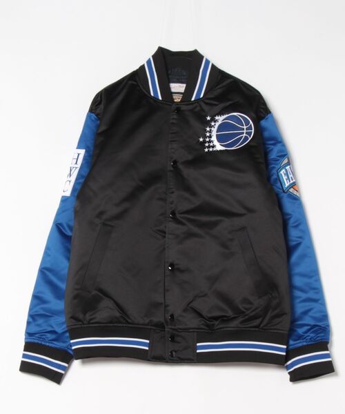 希少XL】ミッチェル&ネス マジック ナイロンジャケット 青白黒 マルチ