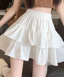《ふんわりティアード》レディース ミニスカパン フリル ボリューム 春夏 夏服