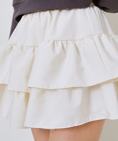 GORGE（ゴージ）の「《ふんわりティアード》レディース ミニスカパン フリル ボリューム 春夏 夏服（その他パンツ・レディース・グレー/アイボリー/ブラック/オフホワイト・F）」の8枚目の写真