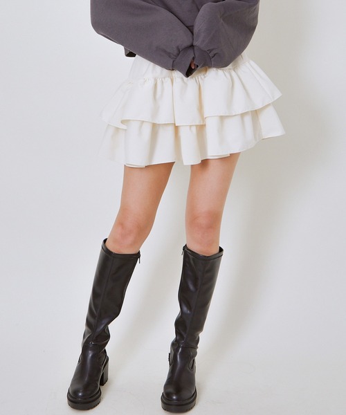 GORGE（ゴージ）の「《ふんわりティアード》レディース ミニスカパン フリル ボリューム 春夏 夏服（その他パンツ・レディース・グレー/アイボリー/ブラック/オフホワイト・F）」の11枚目の写真