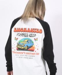 Salong hameu（サロン ハミュー）の「ヒッピーイラスト バックプリントラグランロンT メンズ レディース ユニセックス（Tシャツ/カットソー・メンズ）」