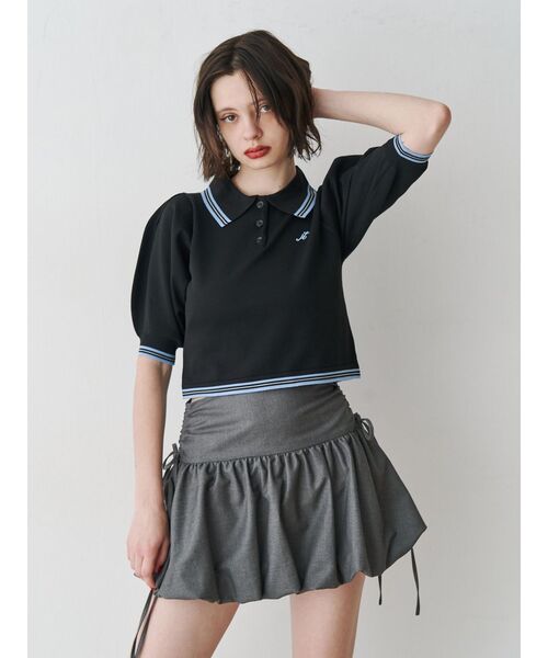 jouetie（ジュエティ）の「リボンバルーンスカパン（スカート・レディース・オフホワイト/グレー/ブラック・MEDIUM）」の6枚目の写真