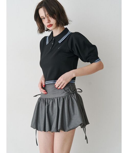 jouetie（ジュエティ）の「リボンバルーンスカパン（スカート・レディース・オフホワイト/グレー/ブラック・MEDIUM）」の4枚目の写真