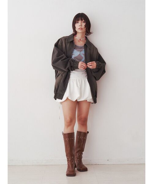 jouetie（ジュエティ）の「リボンバルーンスカパン（スカート・レディース・オフホワイト/グレー/ブラック・MEDIUM）」の17枚目の写真