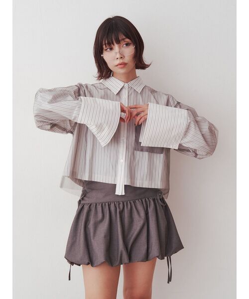 jouetie（ジュエティ）の「リボンバルーンスカパン（スカート・レディース・オフホワイト/グレー/ブラック・MEDIUM）」の18枚目の写真