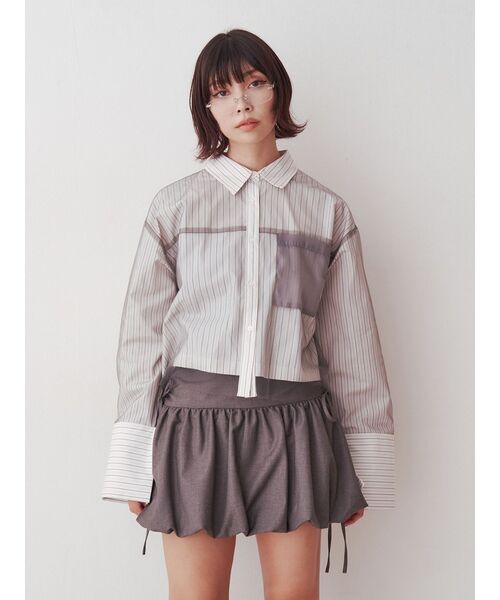 jouetie（ジュエティ）の「リボンバルーンスカパン（スカート・レディース・オフホワイト/グレー/ブラック・MEDIUM）」の19枚目の写真