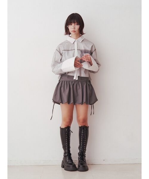 jouetie（ジュエティ）の「リボンバルーンスカパン（スカート・レディース・オフホワイト/グレー/ブラック・MEDIUM）」の20枚目の写真