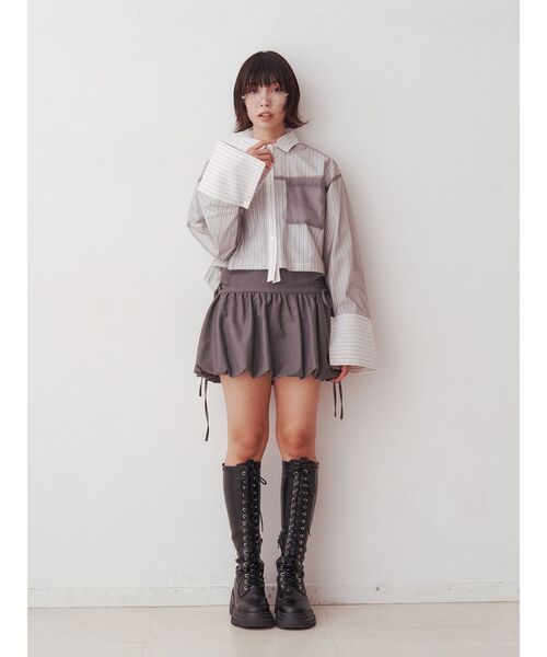 jouetie（ジュエティ）の「リボンバルーンスカパン（スカート・レディース・オフホワイト/グレー/ブラック・MEDIUM）」の22枚目の写真