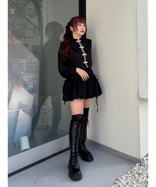 jouetie（ジュエティ）の「リボンバルーンスカパン（スカート・レディース・オフホワイト/グレー/ブラック・MEDIUM）」の11枚目の写真